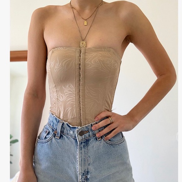 Stunning BLACK Corset Bustier Top Vintage - Picture 3 of 4